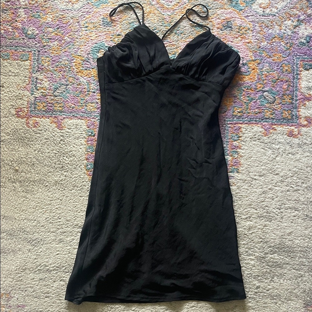 Princess Polly black strappy  dress size 4 GUC